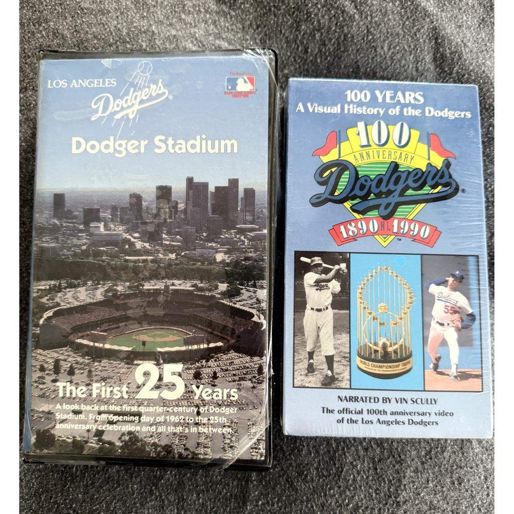 Los Angeles Dodgers VHS Lot Dodger Stadium First 25 Years 100 Years History LA - Picture 1 of 9